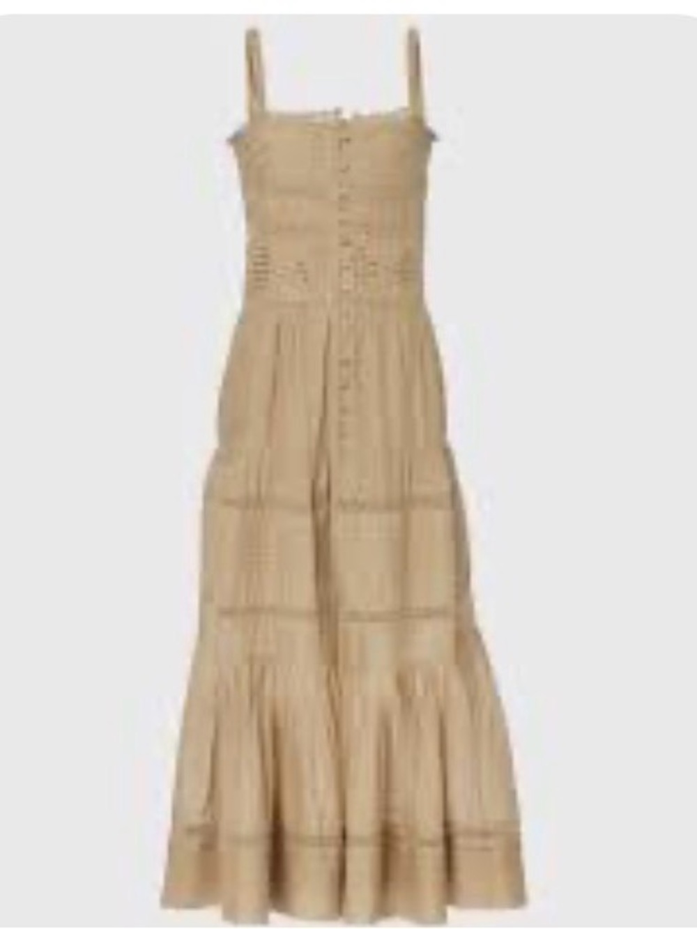 Isabel Marant Sleeveless Button-Front Midi Dress in Olive Beige - Picture 3 of 15
